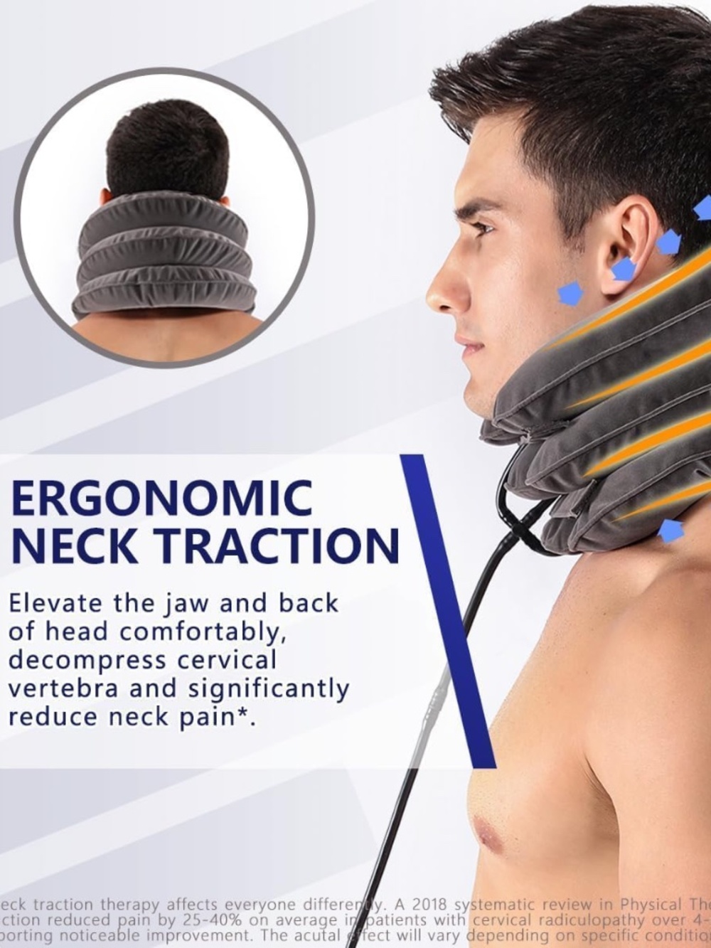 Pogcay Cervical Neck Traction Device for Instant Neck Pain Relief in Gray